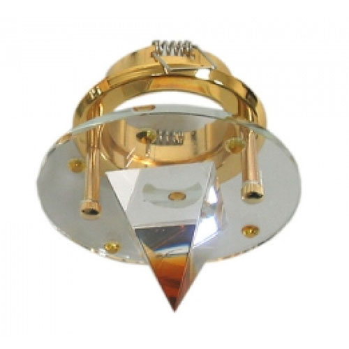 Точечный врезной светильник 4163DL MR16 GU5.3 50W многогранник желтый золото Feron
