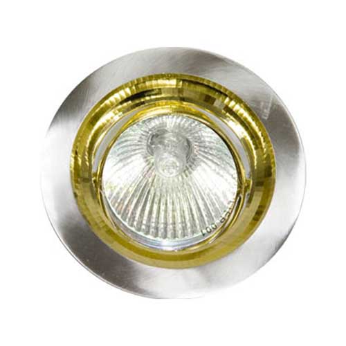 Точечный врезной светильник 2009DL MR16 GU5.3 50W круг титан-золото Feron