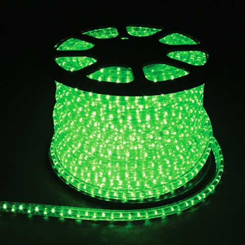 Світлодіодний дюралайт LED 2-х житловий 1,44Вт/м 13мм круг зелений 36SMD Feron
