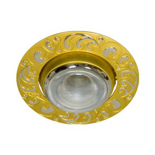 Точечный врезной светильник 2005AL R50 E14 60W круг золото-серебро Feron