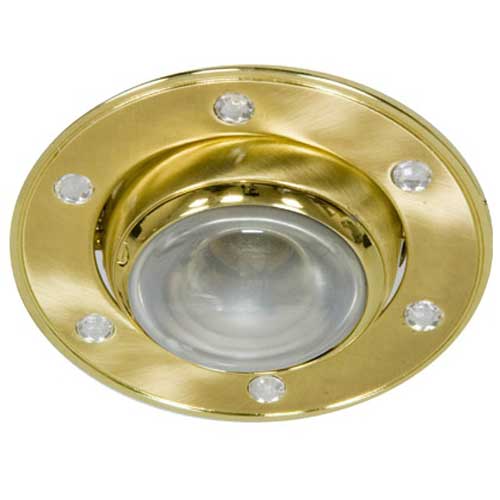 Точечный врезной светильник 2014DL MR16 GU5.3 50W круг матовое золото-золото Feron