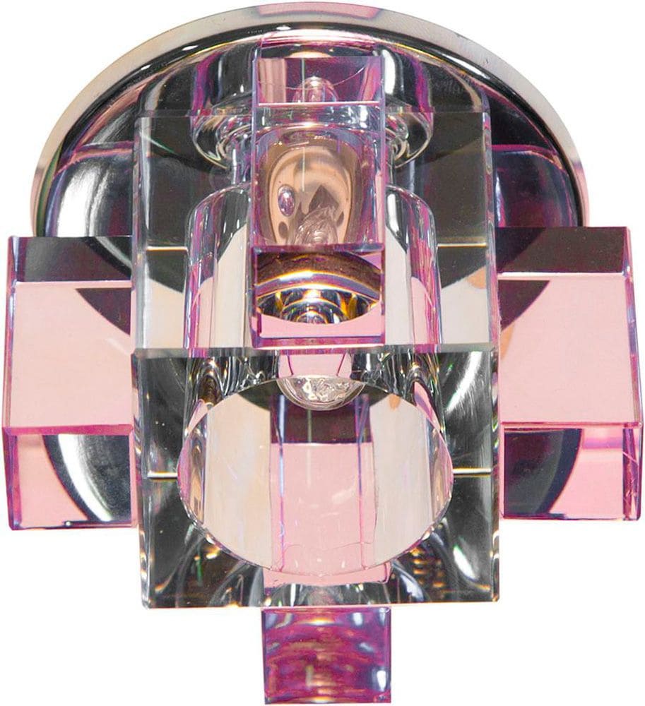 Точечный врезной светильник C1037 MR11 G4 35W многогранник розовый Feron