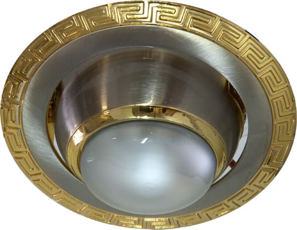 Точковий врізний світильник 1723 R39 E14 40W коло матове срібло-золото Feron