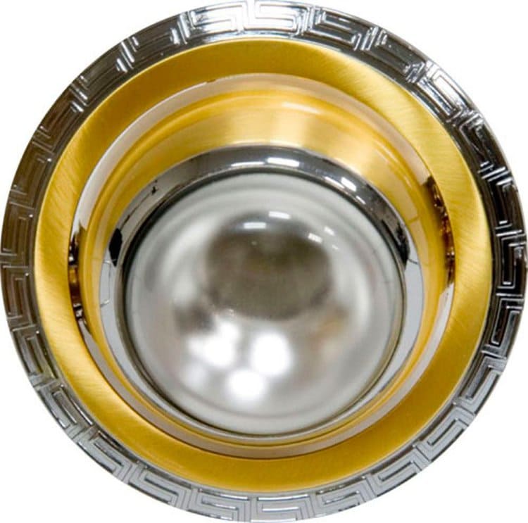 Точечный врезной светильник 1723 R39 E14 40W круг золото-хром Feron