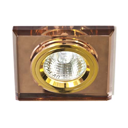 Точковий врізний світильник 8170-2 MR16 GU5.3 50W квадрат коричневий золото Feron