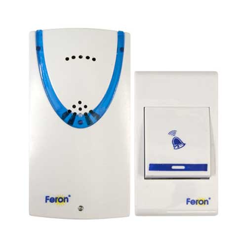 Бездротовий дзвінок E-222 32 мелодії 100м біло-блакитний Feron