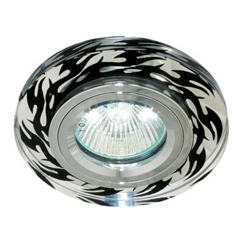 Точечный врезной светильник 8015-2 MR16 GU5.3 50W круг серебро-черный хром Feron