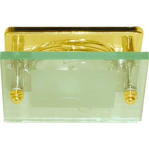 Точечный врезной светильник 3781 R50 E14 60W квадрат золото Feron