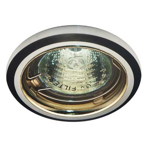 Точечный врезной светильник DL1019 MR16 GU5.3 50W круг черный-алюминий-золото Feron