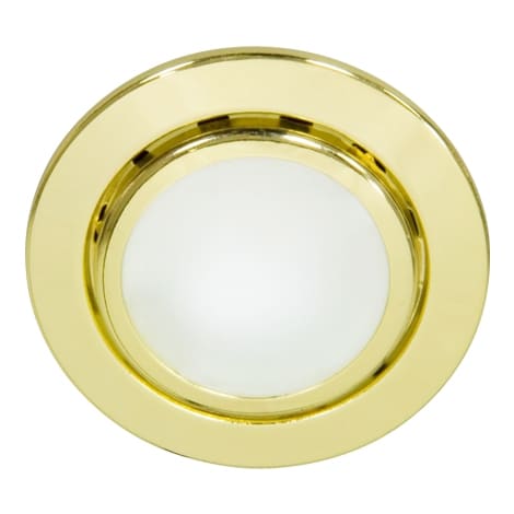 Точечный врезной мебельный светильник с лампой А014 JC G4 20W круг золото Feron
