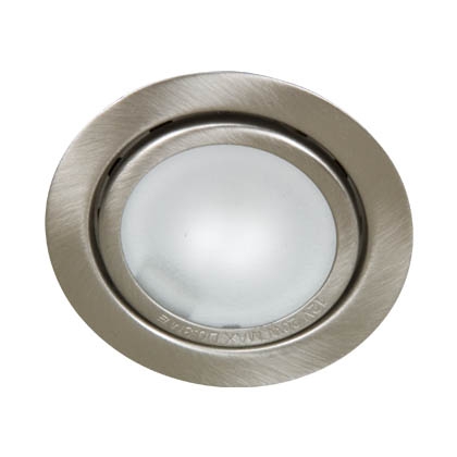 Точечный врезной мебельный светильник с лампой А012 JC G4 20W круг титан Feron