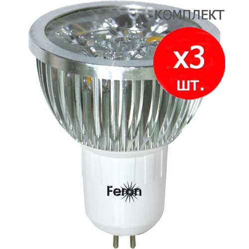 Светодиодная лампа LB-14 MR16 GU5.3 4W 6400K 220V (по 3 шт.) 4370 Feron