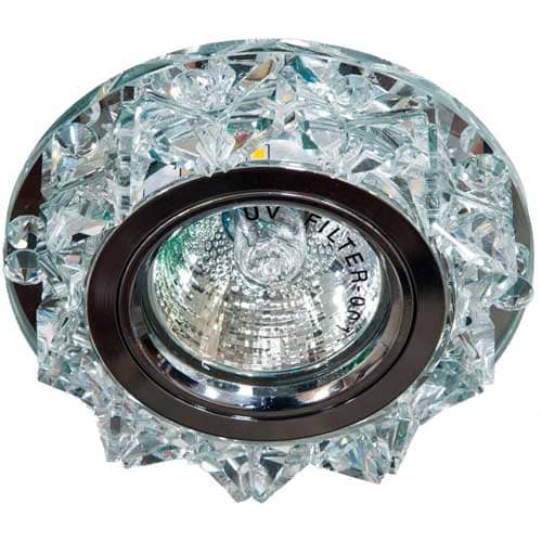 Точечный врезной светильник с подсветкой CD2917 MR16 GU5.3 50W круг прозрачный Feron