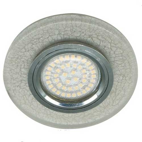 Точечный врезной светильник с подсветкой 8989-2 MR16 GU5.3 50W круг белый серебро Feron