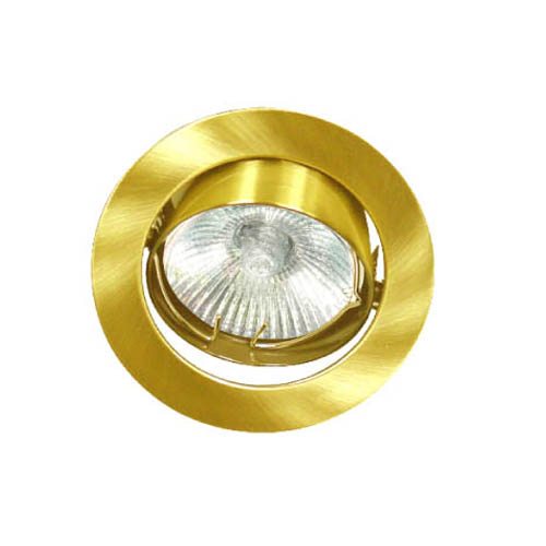 Точечный врезной светильник DL308 MR16 GU5.3 50W круг золото Feron