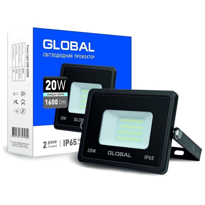 Світлодіодний прожектор 1-GBL-02-LFL-2060 6000K 20W 1600Lm Global