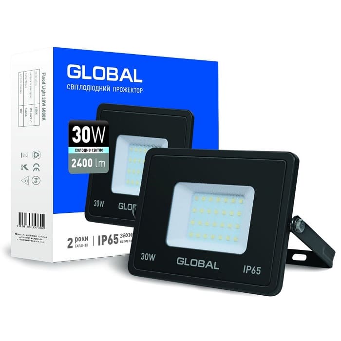 Світлодіодний прожектор 1-GBL-02-LFL-3060 6000K 30W 2400Lm Global