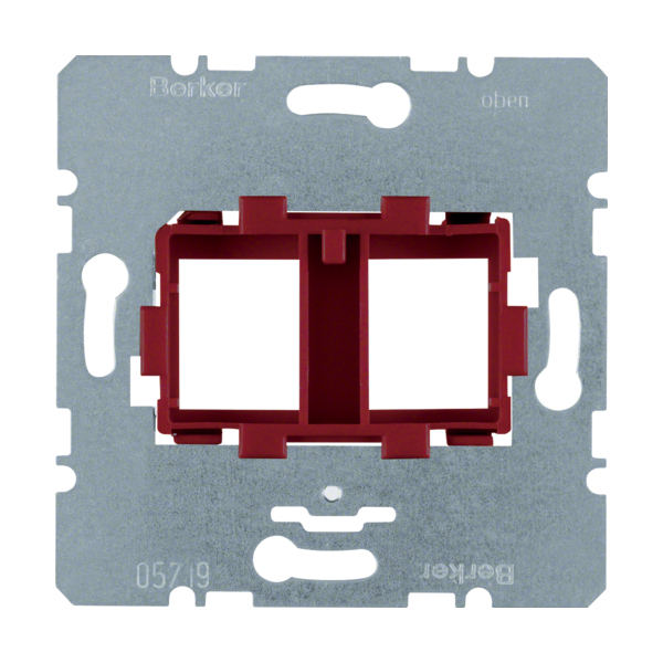 Опорная пластина для модульных разъемов с красной вставкой, 2-кратная 454101 Hager