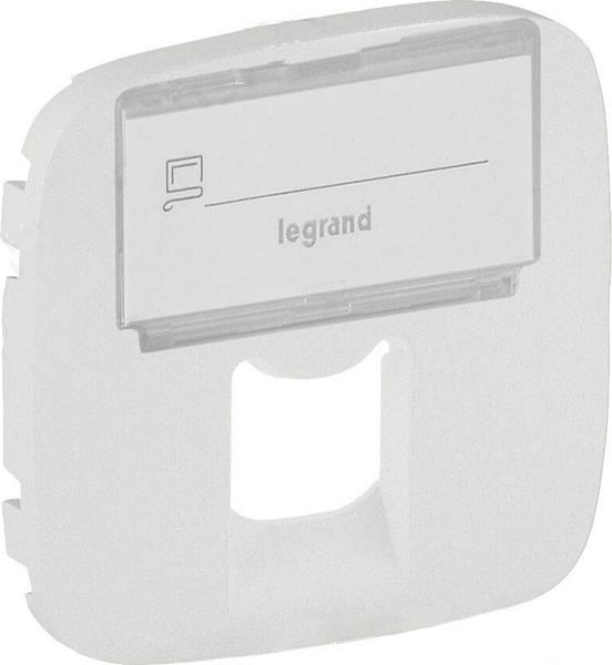 Лицевая панель телефонной / компьютерной RJ11/RJ45 розетки с полем для надписи перламутр 755479 Legrand Valena Allure