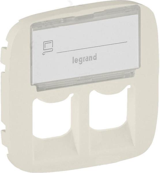Лицевая панель информационной розетки RJ11+RJ45 розетки с полем для надписи слоновая кость 755486 Legrand Valena Allure