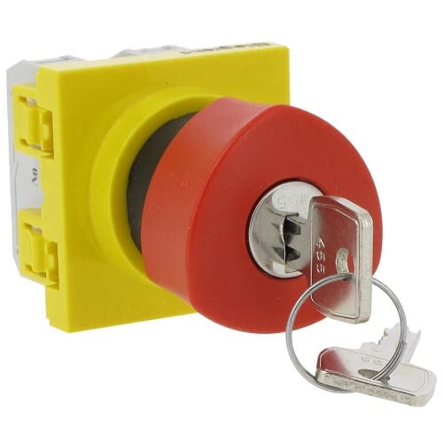 Кнопка аварійної зупинки з ключем 10A жовто-червона АЛЕ+НЗ 76601 Legrand Mosaic
