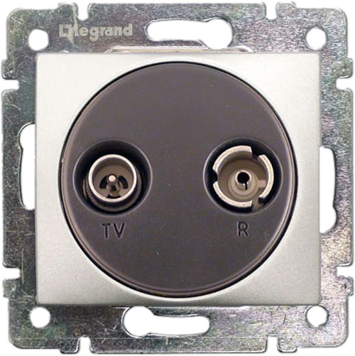 Механизм розетки TV+R конечной 862МГц 14dB алюминий 770133 Legrand Valena