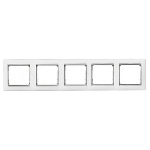 Рамка 5 постів білий/срібний штрих Legrand Valena 770495
