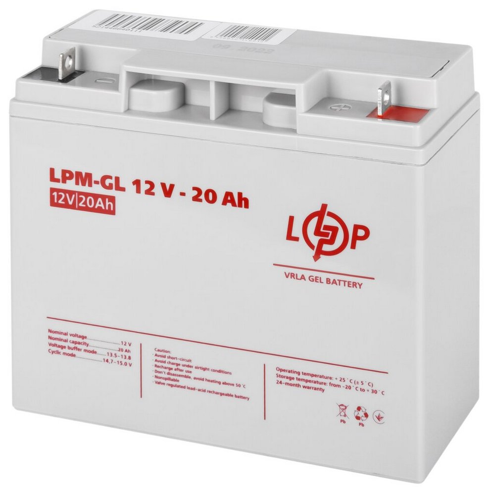 Акумулятор гелевий LPM-GL 12V 20Ah для Mercedes 10771 LogicPower - Фото 1