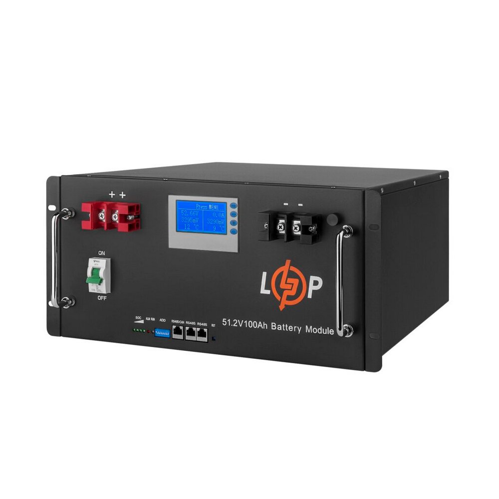 Акумулятор LP LiFePO4 48V (51,2V) 100Ah (5120Wh) (Smart BMS 100A) з LCD RM 20330 LogicPower - Фото 2