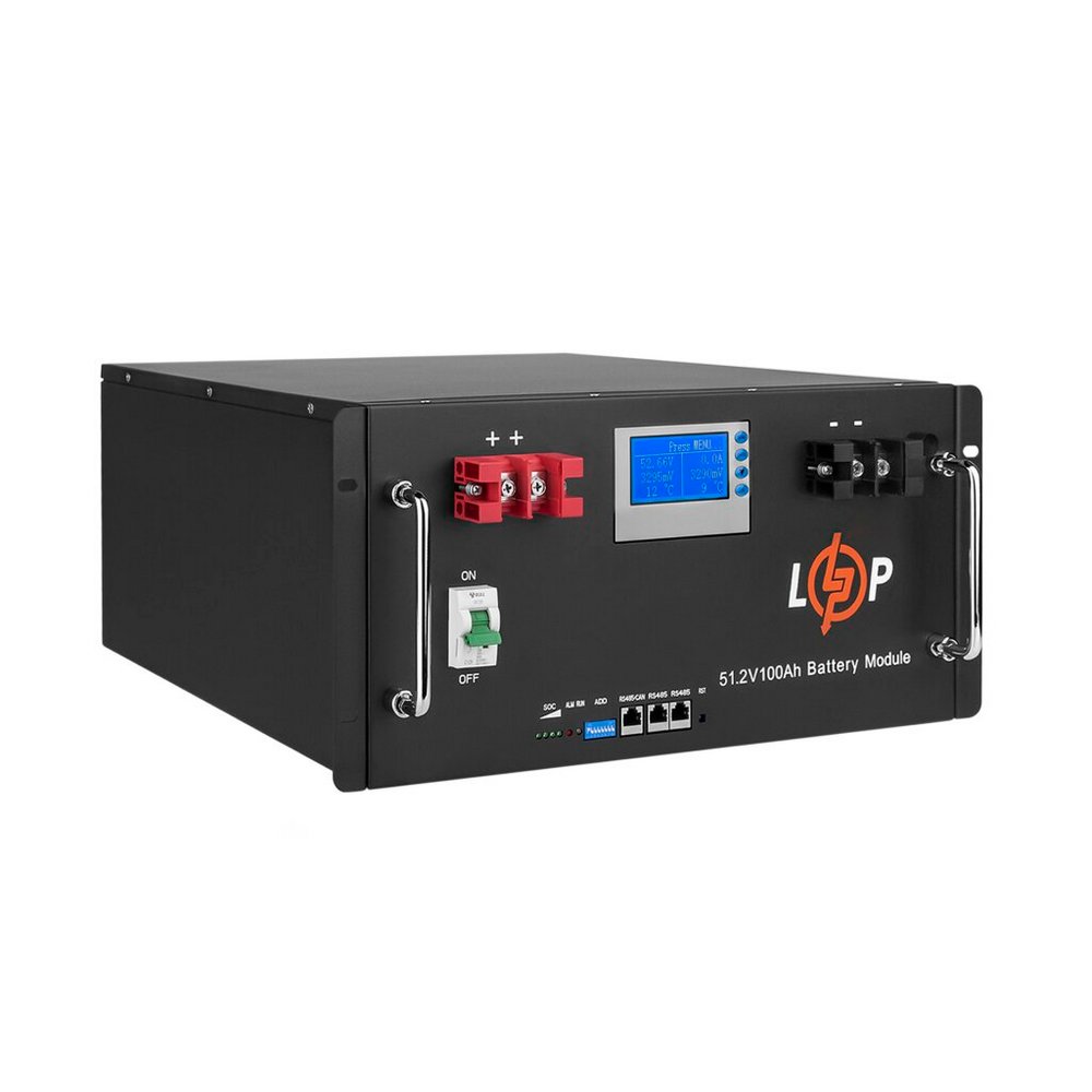 Акумулятор LP LiFePO4 48V (51,2V) 100Ah (5120Wh) (Smart BMS 100A) з LCD RM 20330 LogicPower - Фото 3