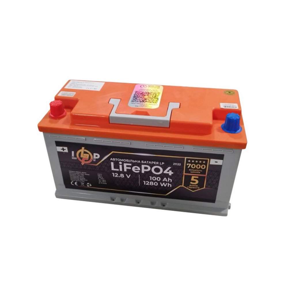 Акумулятор для автомобіля літієвий LP LiFePO4 (+ зліва) 12,8V 100Ah (1280Wh) 21123 LogicPower