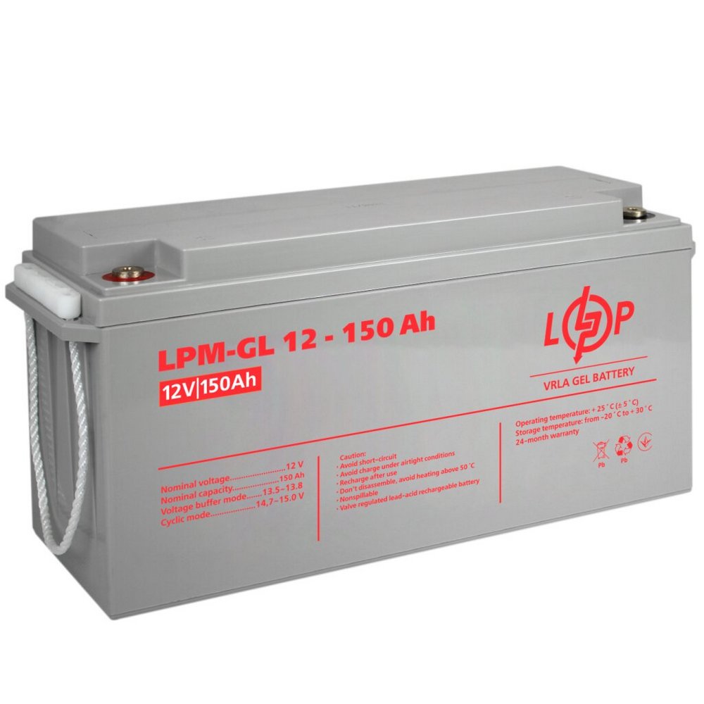 Акумулятор гелевий LPM-GL 12V 150Ah 4155 LogicPower - Фото 3