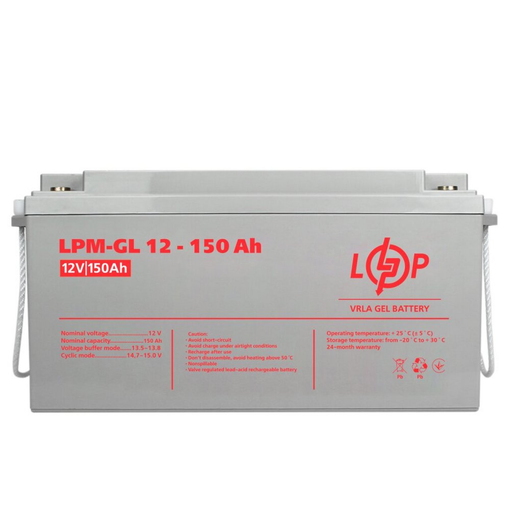 Акумулятор гелевий LPM-GL 12V 150Ah 4155 LogicPower - Фото 4