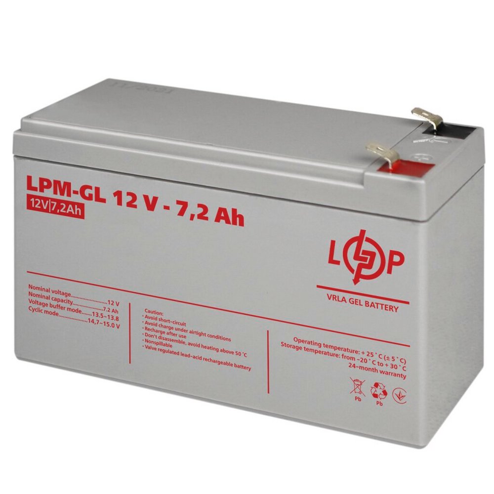 Акумулятор гелевий LPM-GL 12V 7.2Ah 6561 LogicPower
