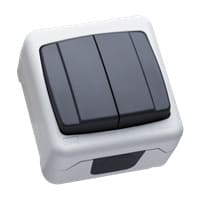 Вимикач 2-клавішний сірий 37064003