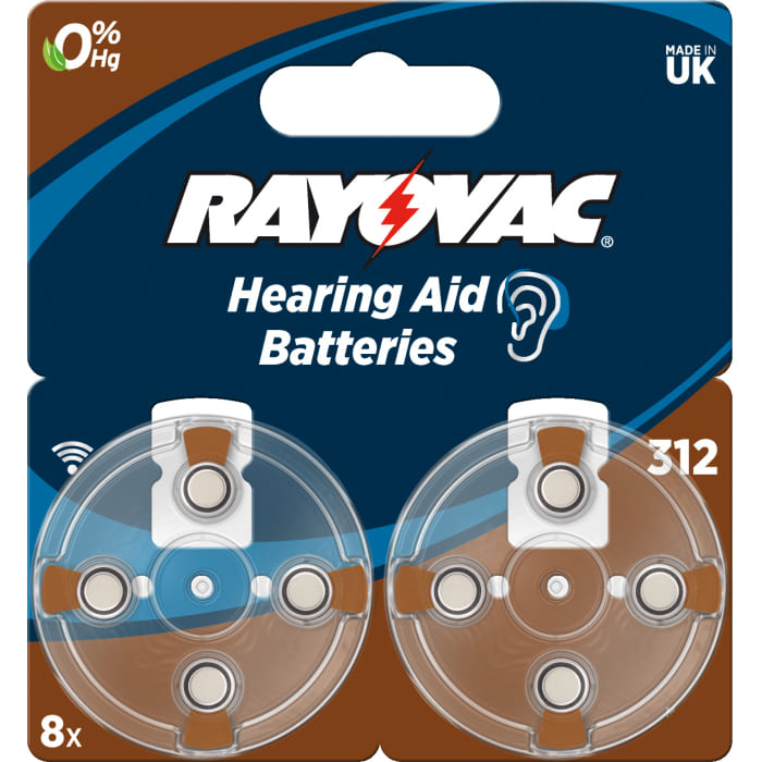 Батарейка для слухових аппаратов Rayovac 312 BLI 8 шт