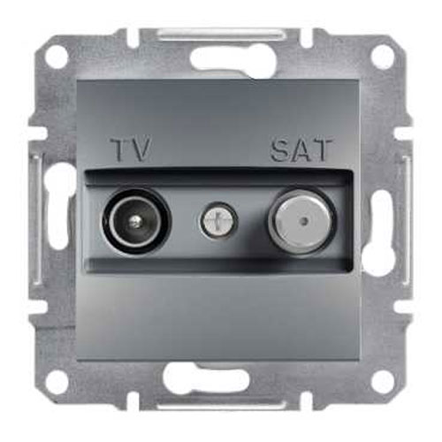 Механізм розетки TV/SAT прохідна сталь EPH3400362 Schneider Electric Asfora