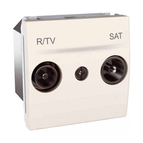 Механизм розетки TV-FM-SAT проходной 2-мод. слоновая кость MGU3.456.25 Schneider Electric Unica