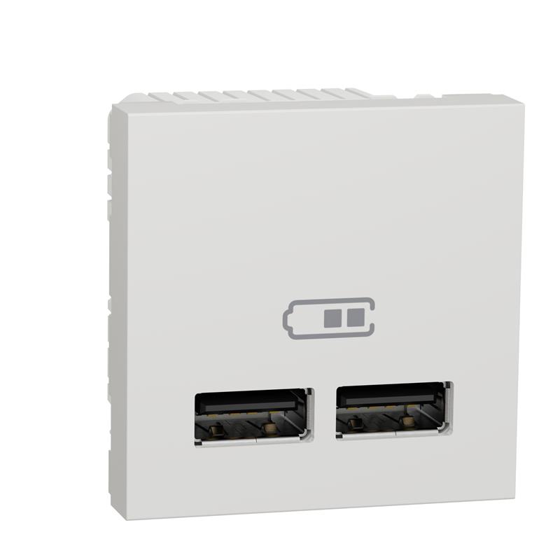 Розетка USB двойная для зарядки 2.1А 2 модуля белая NU341818 Schneider Electric Unica New
