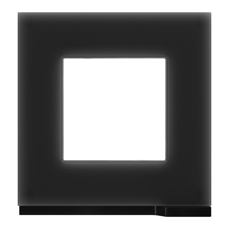 Рамка 1-постовая чёрное стекло/антрацит горизонтальная NU600286 Schneider Electric Unica New - Фото 4