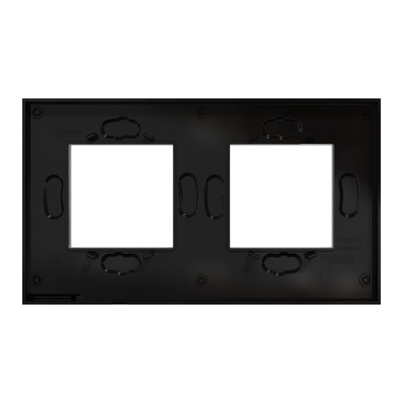Рамка 2-постовая чёрное стекло/антрацит горизонтальная NU600486 Schneider Electric Unica New - Фото 6