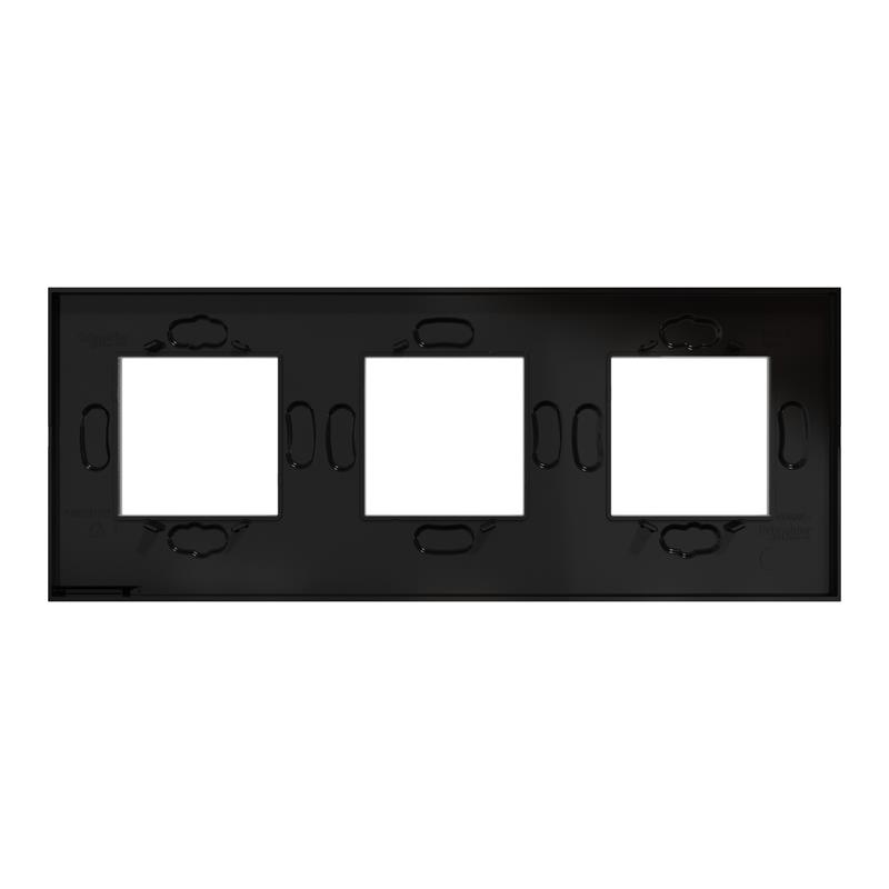 Рамка 3-постовая чёрное стекло/антрацит горизонтальная NU600686 Schneider Electric Unica New - Фото 6