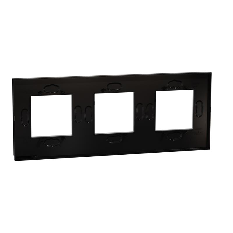 Рамка 3-постовая чёрное стекло/антрацит горизонтальная NU600686 Schneider Electric Unica New - Фото 8