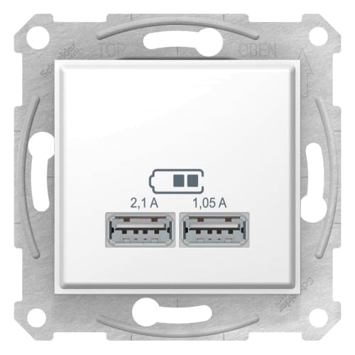 Механізм USB-розетки 2,1A 10,5W білий SDN2710221 Schneider Electric Sedna