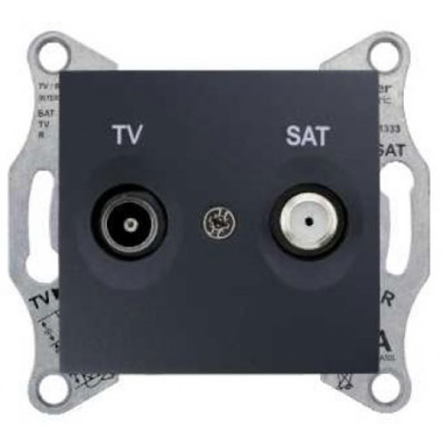 Механизм розетки TV/SAT проходной 8дБ графит SDN3401270 Schneider Electric Sedna