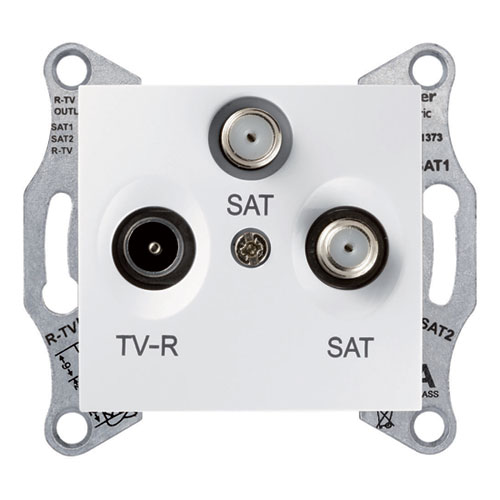 Механизм розетки TV/R/SAT проходной 8дБ белый SDN3501221 Schneider Electric Sedna