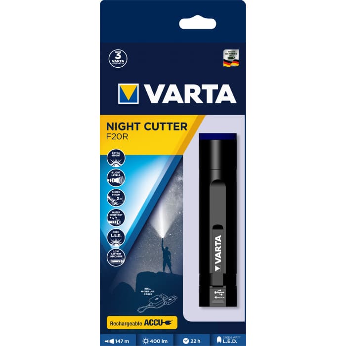 Світлодіодний ліхтар Varta NIGHT CUTTER F20R CABLE