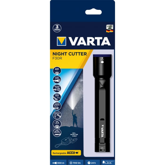 Світлодіодний ліхтар Varta NIGHT CUTTER F30R CABLE