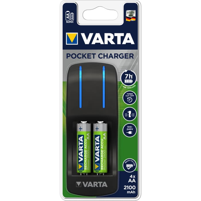 Зарядное устройство Varta Pocket Charger + 4 шт АА 2100mAh