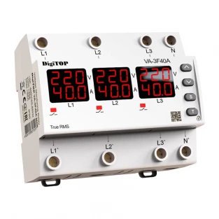 РеленапряжениясконтролемтокаVA-3F40AM6R3фазы40ADigiTOP